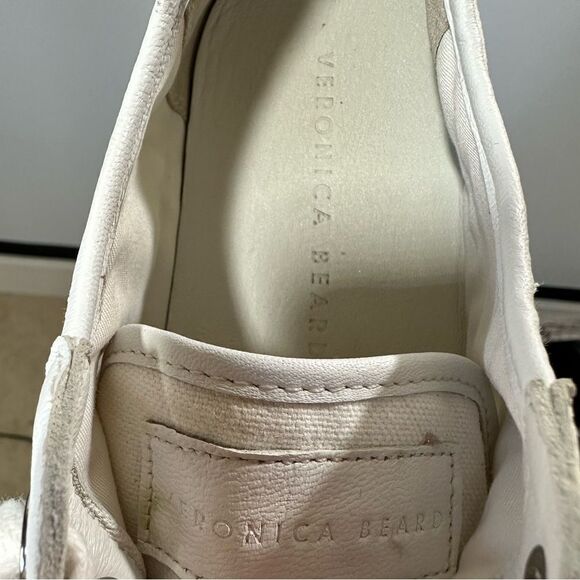 VERONICA BEARD Women's Parise Canvas & Leather Sneakers White Size 9.5 - Picture 3 of 16